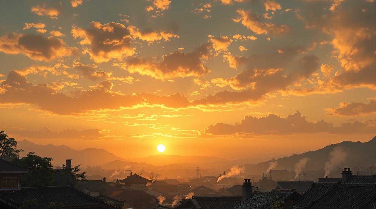 98短剧温情剧场 98短剧 - 暮色四合的温情剧场,夕阳下的乡村美景